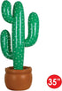 Beistle Pack of 2 Inflatable Cactus Decorations in Green/White/Brown, Wild West Party Decorations, Mexican Cinco de Mayo Party Accessories, 35"...