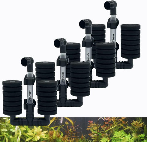 4X Dual Bio Sponge Filter for Betta Fry Aquarium Fish Tank Up to 30 Gallon ea. (Dual Sponge Filters 4-Pack)...