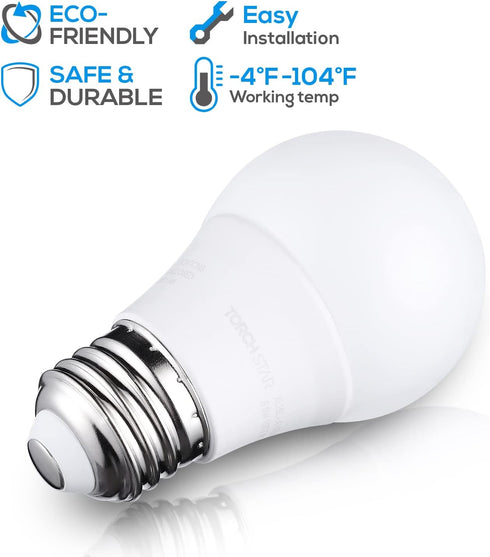 TORCHSTAR 12-Pack 5.5W A15 LED Light Bulbs, 40 Watt Equivalent, 5000K Daylight, E26 Medium Base, G45 Bulb Shape, for Ceiling Fan, Desk Lamp, Vanit...