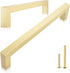 QOGRISUN 2-Pack Solid Brass Cabinet Pulls, Gold Square Drawer Handles, 3-inch Hole Center Kitchen Hardware for Dresser, Cupboard, Brushed Brass Fi...