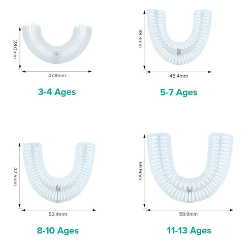 AutoBrush Silicone U Shaped Brush Head Replacement, Brush Head Refills, 360 Degree Oral Teeth Cleaning, Automatic Toothbrush Head Accessories, Adu...
