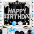 41st Birthday Decorations - 56 Piece Set - Black, Blue, Silver - Adults - Adults, 41st Birthday - Unisex - Balloon Set - Balloons...