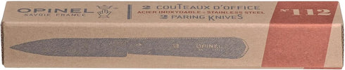 Opinel No. 112 Paring Knives 2 Piece Set, Sandvik 12C27 Steel Everyday Use Prep Knives for Chopping, Peeling, Slicing, Trimming, Stabilized Sustai...