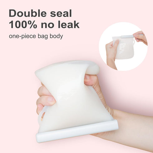 Reusable Breast Milk Storage Bags | 8.5oz Silicone Breast Milk Storage Bags Freezer, 7pcs Double Seal, BPA Free Breastmilk Storage Container for B...