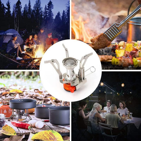 Peidesi Mini Gas Stove Outdoor Folding Tourist Burner Portable Furnace Picnic Cooking Split Stoves Cooker Gas Burner Camping Supplies for Propane ...
