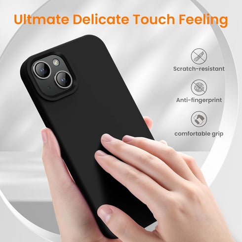 OuXul for iPhone 14 Case, iPhone 13 Case Shockproof Liquid Silicone Protective Phone Case with Soft Anti-Scratch Microfiber Lining Ultra Slim Drop...