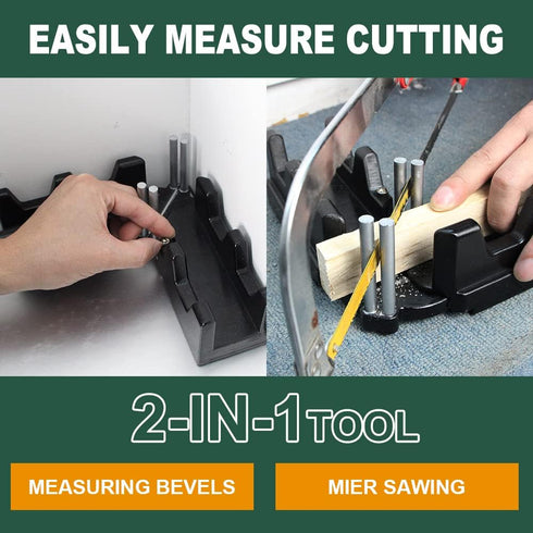 2-in-1 Mitre Measuring Cutting Tool, Measuring and Sawing Mitre Angles Cutting Tool for Home Improvement, Carpentry Work, Miter Saw Protractor Too...