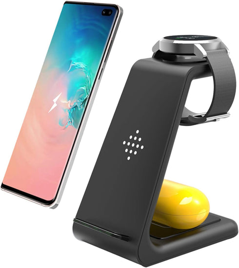 Wireless Charger Samsung 3 in 1 Qi Fast Wireless Charging Station for Multiple Devices Android Galaxy Watch 6/5/4/3/Active2/1/Gear S3,Galaxy S22/S...