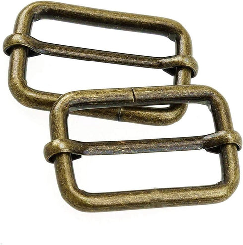 Slide Belt Keeper 1" 1.25" Movable Bar Slider Strap Adjuster Rectangle Strap Keeper Purse Making (Antique Brass) (1.25" x 20 pcs, Antique Brass)...