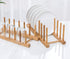 Lawei 4 Pack Bamboo Dish Drying Rack, Plate Rack Stand Pot Lid Holder, Dish Organizer Racks for Plates, Cups, Bowls, Cutting Board, Drying Rack St...
