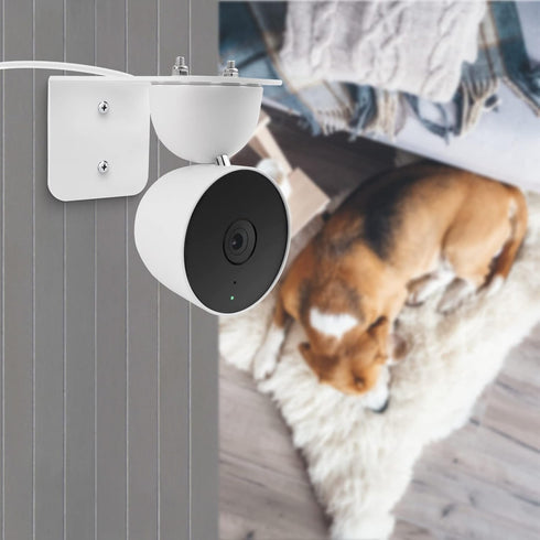 Metal Wall Mount Holder fits for Google Nest Indoor 2nd Generation Wired Security Cam, Flexible Installation Camera Shelf for Better View Angle Mo...