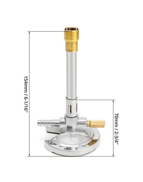 QWORK Lab Bunsen Burner with Flame Stabilizer and Gas Control for Efficient Lab Heating with Propane & Natural Gas - Pack of 2...