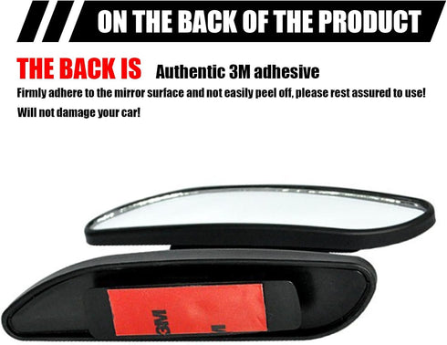 2 PCS Car Rearview Auxiliary Mirror Accessories with Adhesive, 5.0In x 1.1In Adjustable Vehicle Blind Spot Mirrors, Universal HD Wide Angle Rear V...
