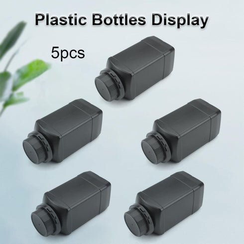 Heyiarbeit 5pcs Plastic Lab Chemical Reagent Bottle 1000ml/34oz Wide Mouth Sample Sealing Liquid Storage Container Black Cap...