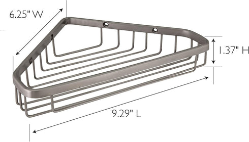 Sturdy Stainless Steel Corner Shower Caddy Basket, 9.5-Inch, Satin Nickel, Wall Mounted – Design House, 588921-SS...
