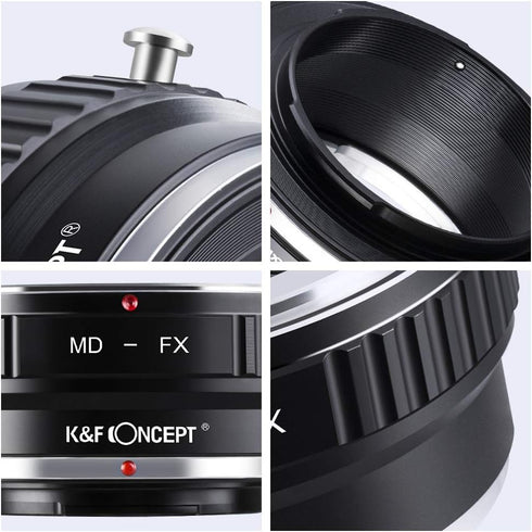K&F Concept MD Minolta MD MC Rokkor Lens to Fujifilm FX Mount Camera Adapter,MD to FX Lens Adapter for Fuji X-Pro1 X-Pro2 X-E1 X-E2 X-M1 X-A1 X-A2...