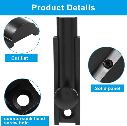2pcs 2 Inch Solid Brass Slide Bolt, Black Gate Latch Sliding Screen Door Lock, Surface Bolts for Doors Cabinet Cupboard with Screws...