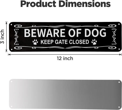 Beware of Dog Sign and Private Property No Trespassing Sign Metal Warning Sign Reflective,Fade Resistant, UV Protected for Fence and Door,Aluminum...