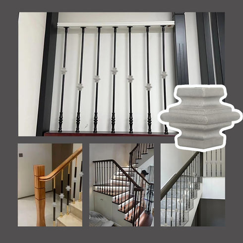 5Pcs Railing Decoration, Fits 5/8'' Cast Iron Split Knuckle Fence for Yard Garden Gate Lawn Fencing,Square Stair Iron Fence Decoration Accessories...