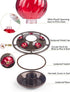 Hummingbird Feeder, Auslar 26 Ounces Glass Hummingbird Feeders for Outdoors Hanging Ant and Bee Proof, Ant Moat & 5 Flower Feeding Ports, Rustproo...