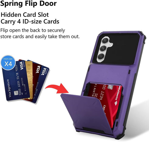 Wallet Case for Samsung Galaxy A54 5G Case with 4-Card Credit Card Holder Slot Shockproof Cover Hybrid Heavy Duty Protection Armor Phone Case Comp...