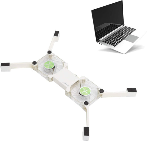 ASHATA Portable Laptop Cooling Pad, Foldable Cooler Pad with 2 Light Emitting Fans, Antiskid Mount, USB Powered Heat Dssipation Stand for Notebook...