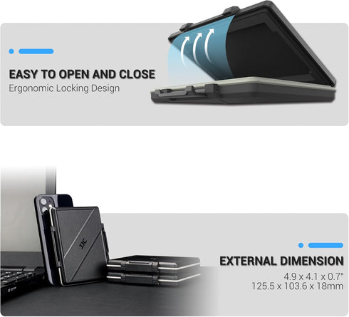 2 Slots Hard Drive Case for 2.5 inch SSD, Solid State Hard Drive Storage Protection Box, Water Resistant and Shockproof 2.5'' SSD Carrying Case...