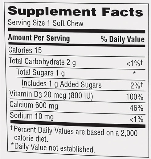Caltrate Soft Chews 600 Plus D3 Calcium Vitamin D Supplement, Chocolate Truffle - 60 Count(Packaging May Vary)...