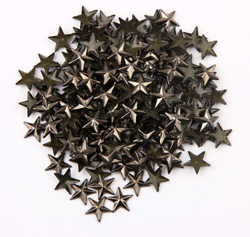 Beadsland Hotfix Iron On, Flat Back Stars Studs - 1/4" Flatback Glue on Studs 500pcs (Gun Grey, 8x8mm)...