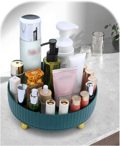 360° Rotating Makeup Organizer, Cosmetic Storage for Vanity, Dresser, Bathroom Counter - Holds Skincare, Nail Polish, Lipstick, Green...