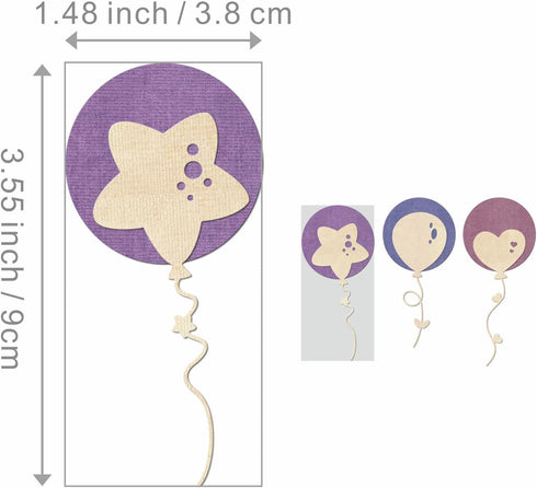 Double -Layer Balloon Metal Cutting Dies for Card Making, Paper Embossing Die Cuts Kit Templates, Storage Pockets Supplies, Photo Frame Album DIY ...