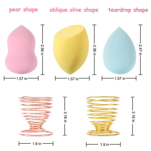 24pcs Makeup Sponge Blender Set - 21 Pcs Latex-Free Vegan Sponges with 3 Pcs Makeup Blender Holder, Beauty Cosmetic Foundation Blending Powder Puf...
