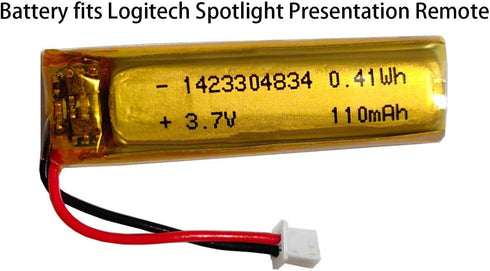 AOLIKES 3.7v 110mAh Rechargeable Lipo Battery Replacement for Logitech Spotlight Presentation Remote...