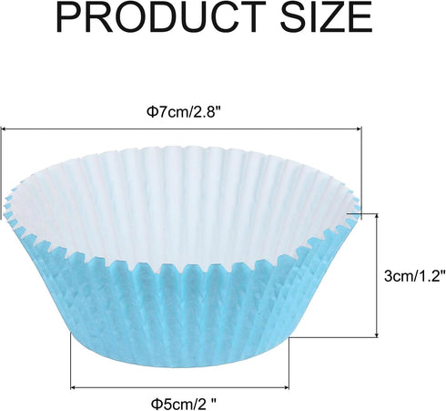 uxcell 100 Pcs Cupcake Liners, Muffins Paper Baking Cups Wrappers Standard Greaseproof for Baking Cupcake Wrapper, Sky Blue...