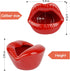 Trycooling Ceramic Red Lips Lipstick Ring Holder Jewelry Tray Rack Decorative Cosmetic Storage Display Holder Desktop Hairpin Storage Organizer Bi...