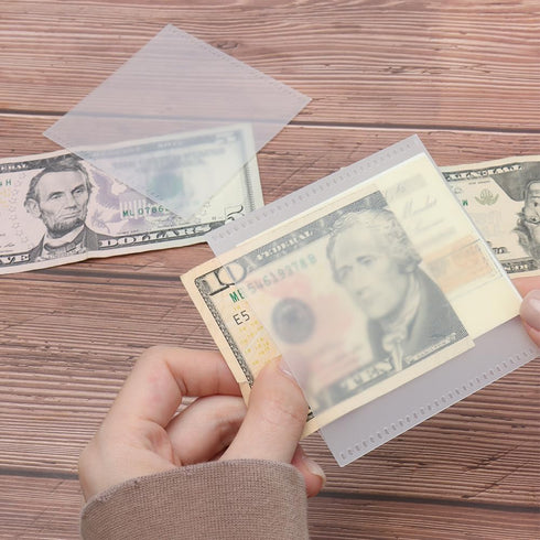 12 Sheets Frosted PP Small Cash Envelope 3.15x3.5 Inch Zipless Mini Budget Cash Stuffing Envelopes No Tab No Hole Card Pockets for Money Planner B...