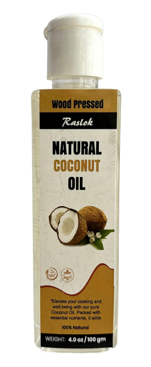 Raslok Wood Pressed 100% Natural Coconut Oil | Naturally Process | Natural Flavor | Pure Coconut Oil | Ideal for culinary, skincare, and hair care...