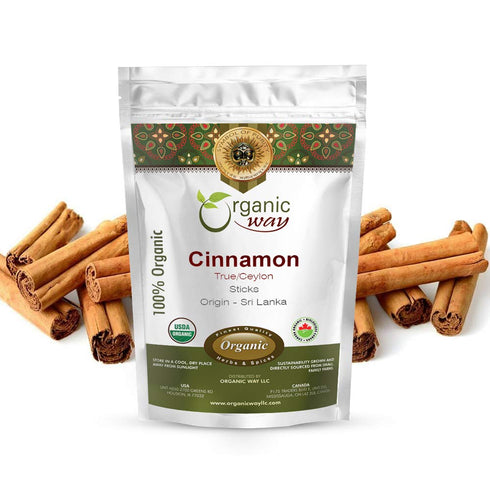 Organic Way True Ceylon Cinnamon Sticks (Cinnamomum Verum) - Organic & Kosher Certified | Raw, Vegan, Non GMO & Gluten Free | USDA Certified | Ori...