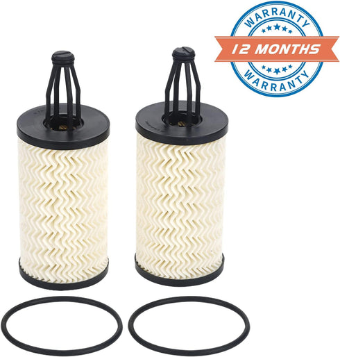 2 Pcs Engine Oil Filter Compatible With Mercedes-Benz Vehicle C, CLS, E, CLE, S, ML, SL Series, Replace #2761800009...
