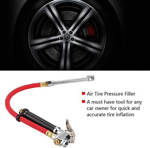 Professional Air Compressor Hose Tool Kit, Handheld Car Air Tire Pressure Filler Fill Inflator Gauge Dual Chuck...