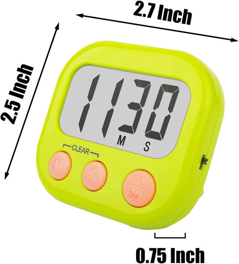 6 Pack Digital Kitchen Timers for Cooking Magnetic Timer for Cooking Loud Alarm green...