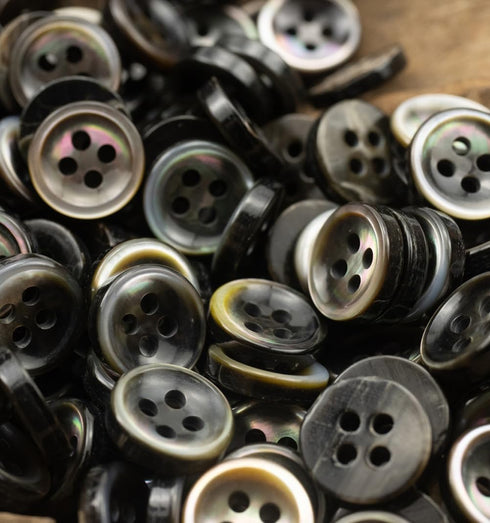 20 Pieces Genuine 11.5MM Black Mother of Pearl Buttons, Natural Real Black MOP Buttons for Shirts Dresses Polo DIY Craft with 2.4MM Thickness MOP ...