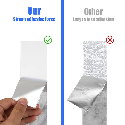 Romeda Aluminum Tape, 2 inch x 65 Feet Foil Tape (3.9 mil), Insulation Adhesive Metal Tape, High Temperature Heavy Duty HVAC Tape, Silver Tape Alu...