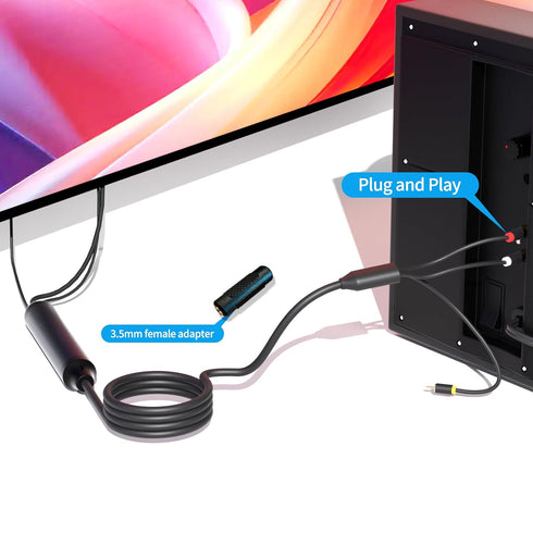 Digital Coaxial Optical to Analog 3.5mm AUX Audio Cable,192Khz Digital to Anlog Audio Optical to RCA Adapter for TV/PS4/Xbox/DVD/Optical Port to S...