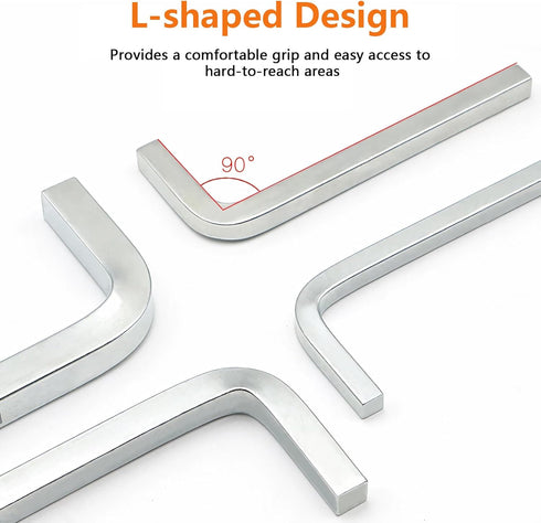 7Pcs Square Head Wrench Set L Shaped Square Key Kit Chromium Vanadium Steel Square Head Screwdrivers for Pocket Hole Screws, 3-10mm...