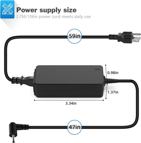 40W AC Adapter Charger Compatible with Samsung 11.6" Chromebook 3 2 303C, 500C, 501C, 503C, XE303C12, XE500C12, XE500C13, XE501C13, XE503C12, XE50...