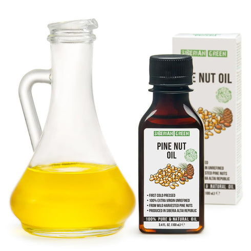 Siberian Pine Nut Oil | 100% Natural Extra Virgin Cold Pressed 100 ml / 3.4 fl oz | Unrefined Raw No-GMO Vegan | Exclusive Healthy Diet Food Grade...