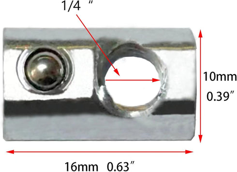 20 Packs 1/4-20 Threaded Steel Roll in T-Nut with Ball Spring, T Slot Accessories for Aluminum Extrusion Profile Rail...