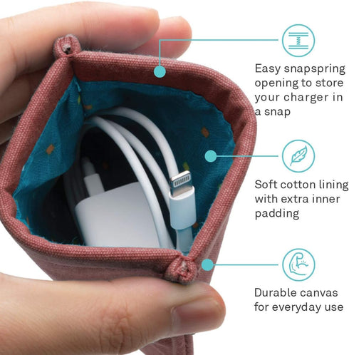 Pocket Pouch Kit - Comes with 1 Charger & 1 Earbud Case - (Dusty Rose)...