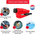 resqme The Original Emergency Keychain Car Escape Tool, 2-in-1 Seatbelt Cutter and Window Breaker, Made in USA, Family Pack of 3, Red, Blue, Yello...